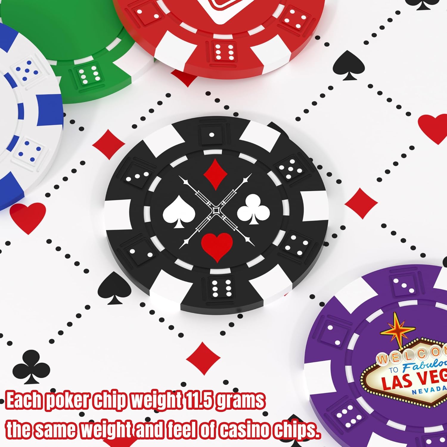 50 Custom Clay Poker Chips for 13 Colors, 40mm Heavy 11.5g Casino Sized Customized Poker Chips with Logo, Image or Text, Custom Drink Tokens for Bar, Party, Golf Club or Events
