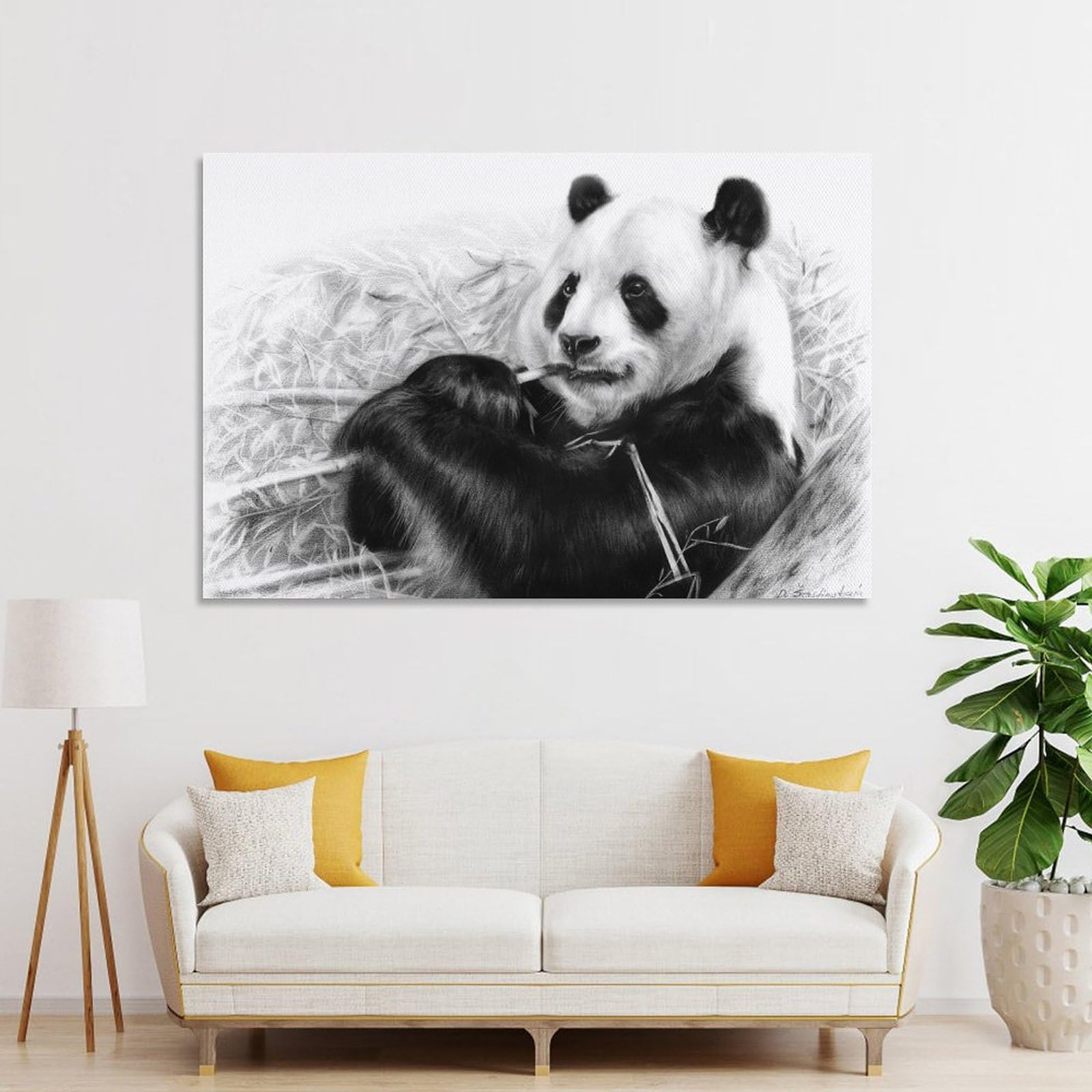 Junmoney Panda(2) Decorative Wall Artwork 08x12inch(20x30cm), for Living Room, Bedroom, Office Or Hallway, Decorative Artwork with Broad Appeal