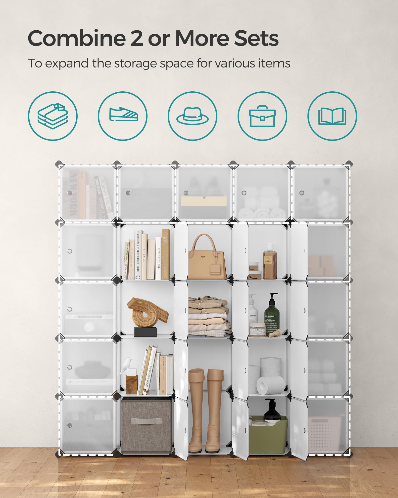 Snapklik.com : SONGMICS Cube Storage Organizer, Set Of 9 Plastic Cubes ...