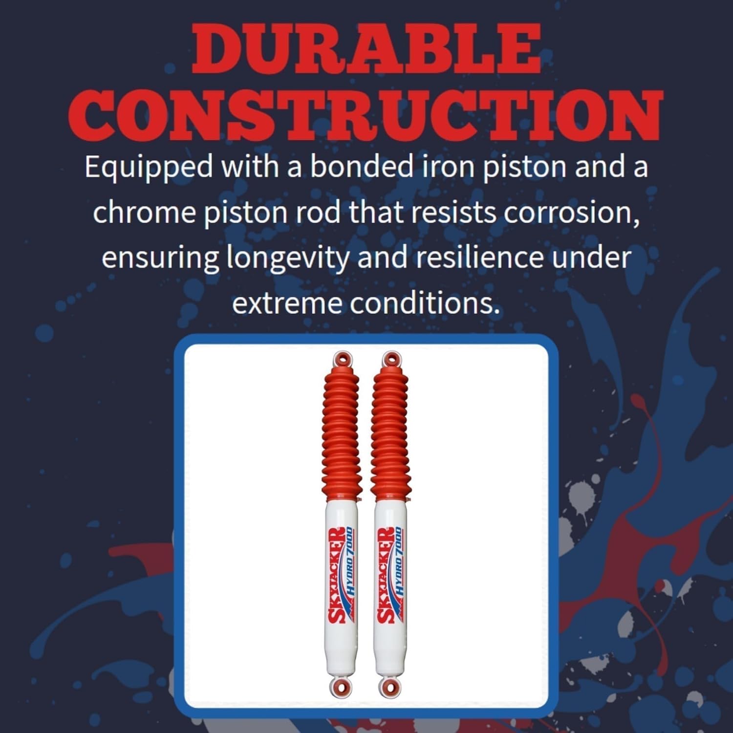 TrendsAuto Pair of Hydro 7000 Series Rear Hydraulic Action Shocks fits 1987 1995 Wrangler YJ 4WD with 3-6” Rear Lift | Durable Construction | Velocity-Sensitive Valving | Leak Proof Seal