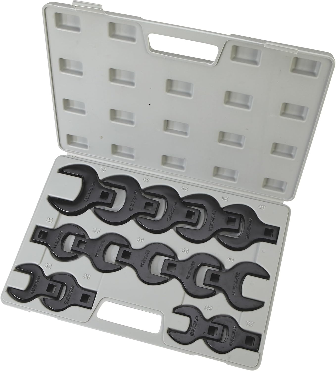 Klutch Jumbo Metric Crowfoot Wrench Set - 14-Pc.