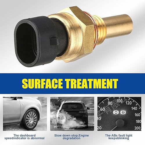 Miniatura 5 de Paquete de 1 sensor de temperatura del motor de automóvil con enchufe, repuesto de piezas de sensor de temperatura ECT de metal duradero, compatible