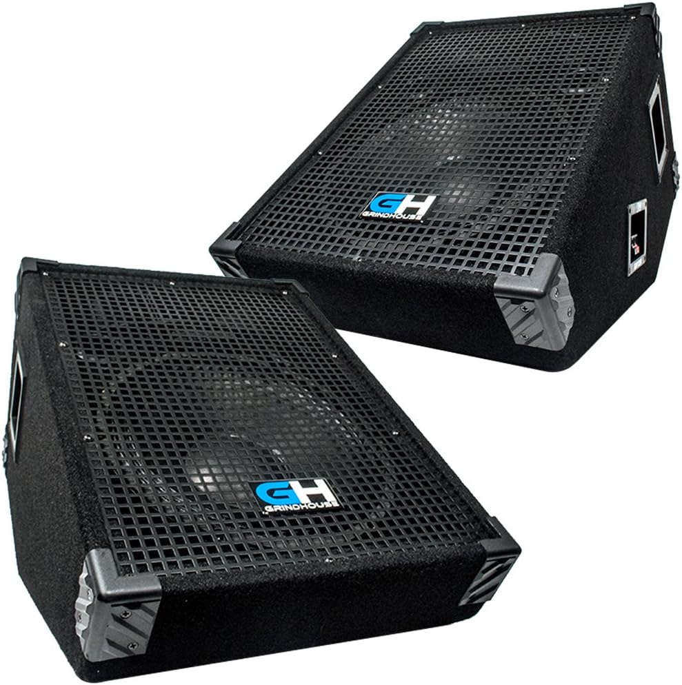 Grindhouse Speakers GH12MPair Pair of 12 Inch Passive Wedge Floor/Stage Monitors 350 Watts