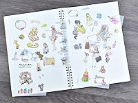 Vista 4 de 12 hojas de lindas calcomanías washi kawaii animales artesanales calcomanías decorativas para álbumes de recortes, planificador diario, collage