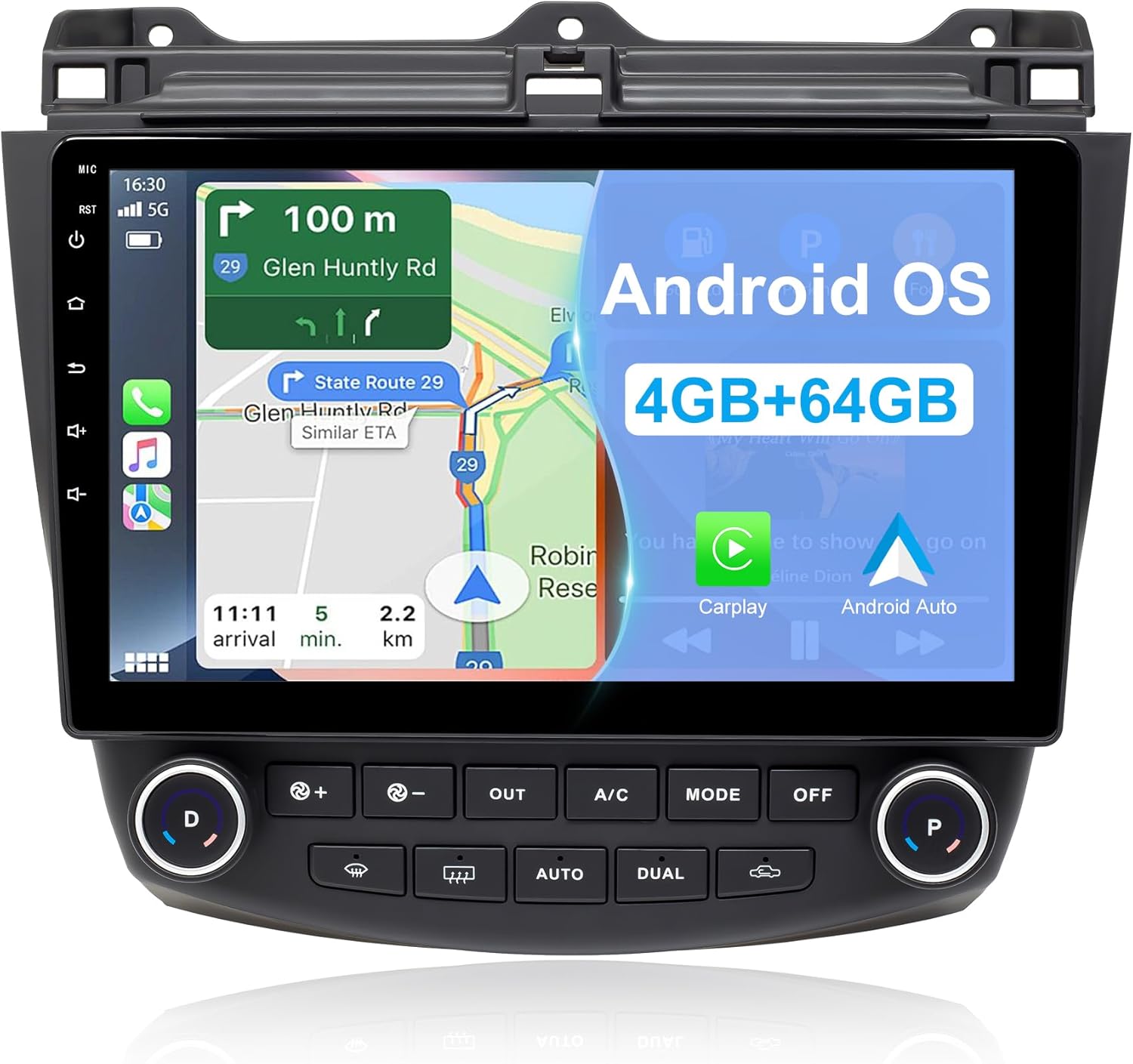 Radio for Honda Accord 2003-2007, 10.1" Car Stereo with Bluetooth AM FM Carplay for Accord, 64G Touch Screen Android System Head Unit with Backup Camera