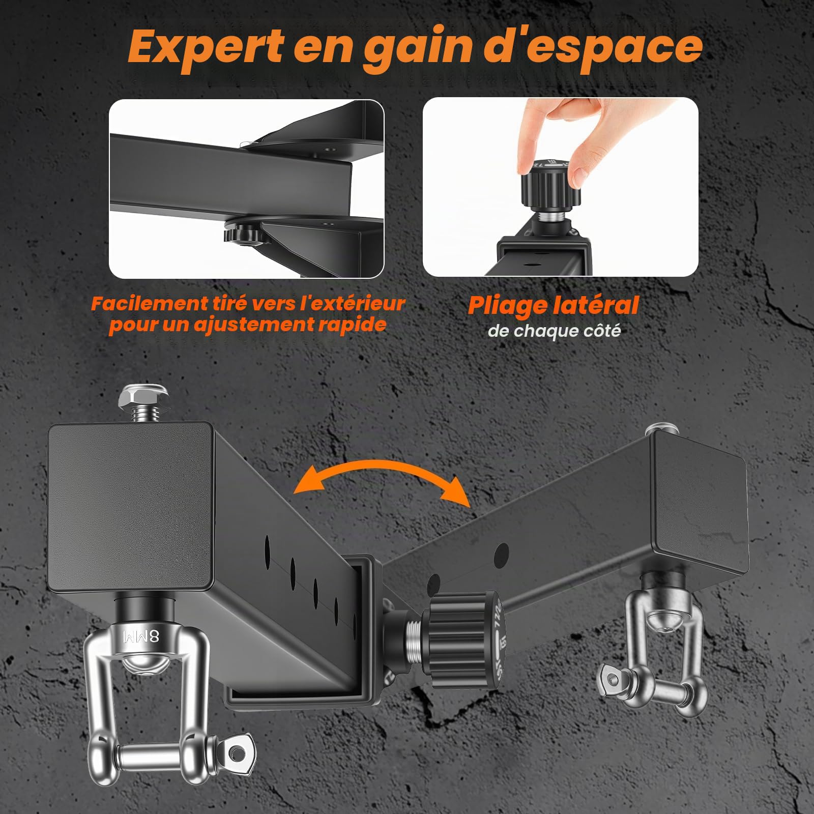 Support De Sac De Frappe,Rotation À 360°,Longueur Réglable 44-66 Cm,Support Mural pour Sac De Boxe pour Sacs De Sable,Sacs De Vitesse,Sacs MMA