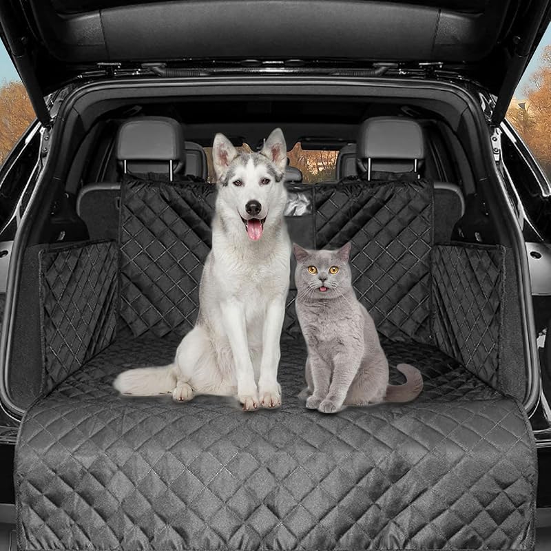 Capa para Banco Traseiro de Carro para Cães KEVWR em Nylon Impermeável com Tela Antiderrapante Preta 2#
