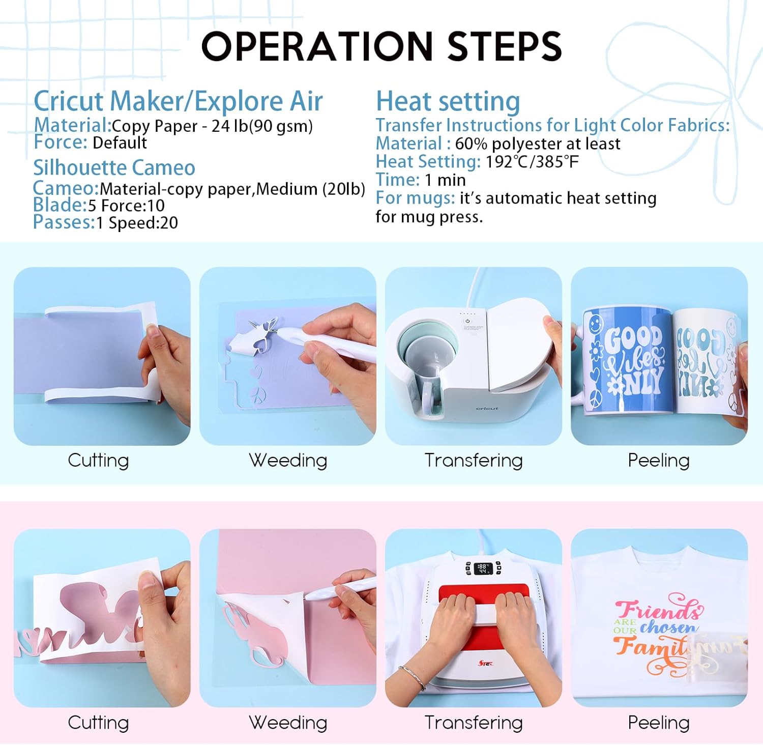 Sublimation Transfer Ink Paper - 23 pcs +HTVSTD Glow in The Dark HTV Vinyl - 12 Sheets