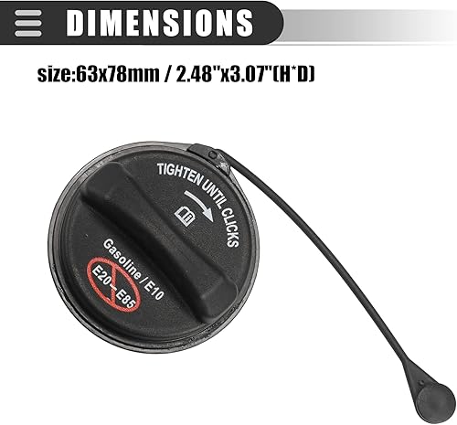 Miniatura 3 de Motoforti Tapa del depósito de combustible, tapa de llenado de tanque de combustible de aceite de motor, para Ford F-150 2004-2007,2009, plástico,