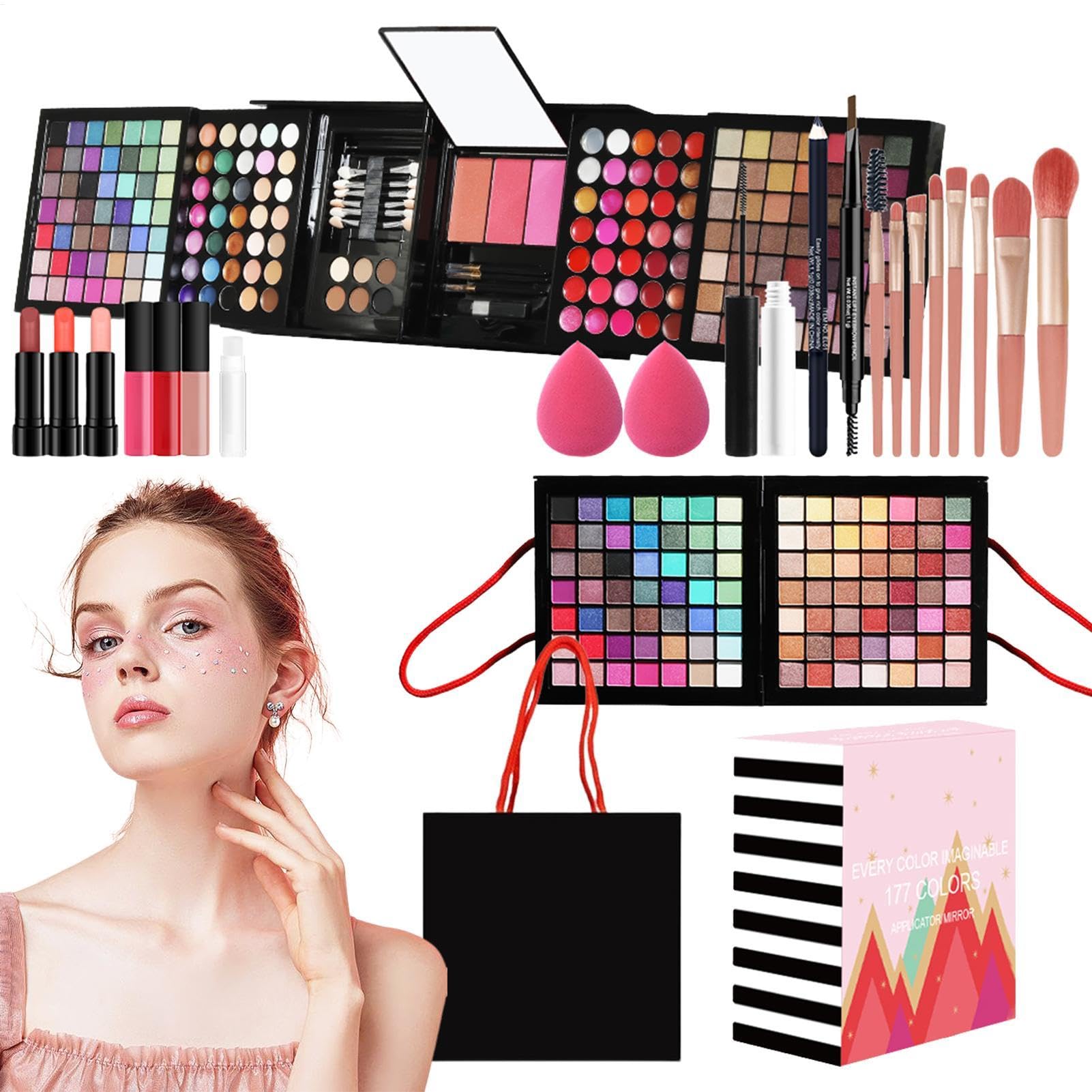Make-up-Sets – Make-up-Sets für Frauen Komplett-Set | Make-up Set | Komplettes Kosmetik-Set für Frauen und Mädchen, inklusive Kosmetik und | Komplettes Kosmetik-Set für Frauen und Mädchen, inklusive Kosmetik und