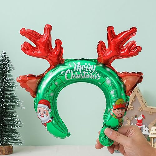Miniatura 5 de Diadema de globo de Navidad, globo de papel de aluminio, diadema inflable de Navidad, globos inflables para decoración de fiestas temáticas de