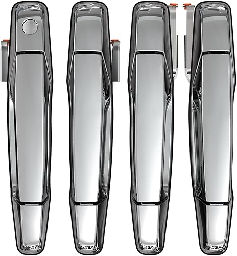 Miniatura 6 de Manija de puerta exterior, 4 piezas cromadas para conductor delantero y trasero compatibles con Chevy Silverado Suburban Avalanche Tahoe 2007-2014,