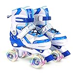 Runcinds Toddler Roller Skates for Boys Kids Girls, 4 Size Adjustable Kids Roller Skates for Baby Boys with Light Up Wheels
