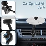 2Pcs Mini Car Drum Cymbal, Car Cymbal Air Vent, Car Crash Cymbal, Car Symbol Drum Vent with 2 Drum Stick, Easy Clip On Dashboards & Vents, Fun Music Gadget for Drivers & Drummers, Crisp Metallic Sound