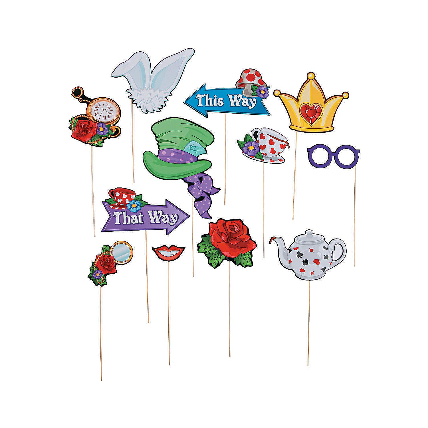 Fun ExpressGarden of Wonders Stick Props (dz) - Apparel Accessories - Costume Accessories - Costume Props - 12 Pieces