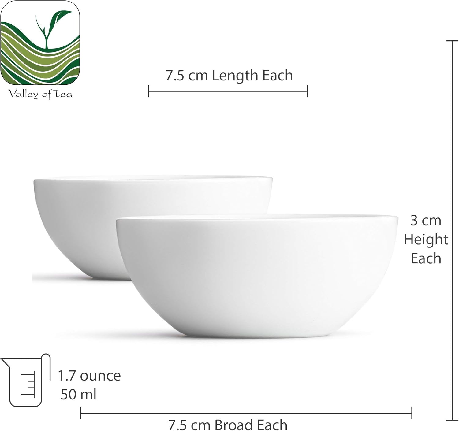 Chinese Tea Cup Bone Porcelain - 2 Teacups From China In Thin Porcelain - Classic Bowl Shape 50 ml Each - Chinese Tea Cups Bone China Tea Cup Chinese