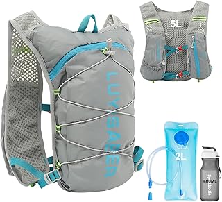 Aedcbaide Laufweste Damen Laufrucksack Herren, Laufweste mit Trinkflasche und Trinkblase, Ultraleicht Running Vest Trinkru...
