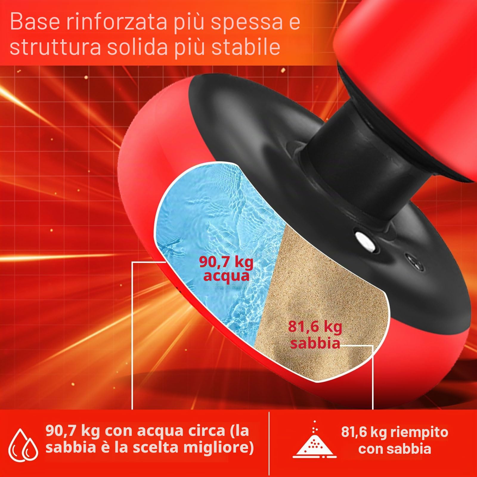 Qoosea Sacco da Boxe per Bambini, 168 cm Stabile Pungiball Bambini Gonfiabile con Guantoni da Boxe, per Pratica di Taekwondo Karate MMA, Sacchi da Boxe Gonfiabile per 3-14 Ragazzi Ragazze