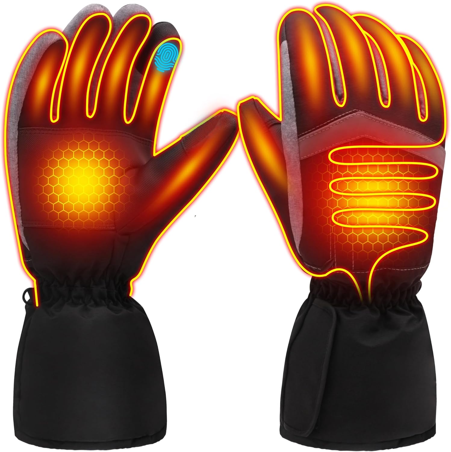 Svpro Heated Gloves for Women, Battery Heating Hand Warmer Glove with Touchscreen, Electric Heated Motorcycle Gloves for Winter Outdoor Work Hunting Skiing Hiking (Battery Not Included)