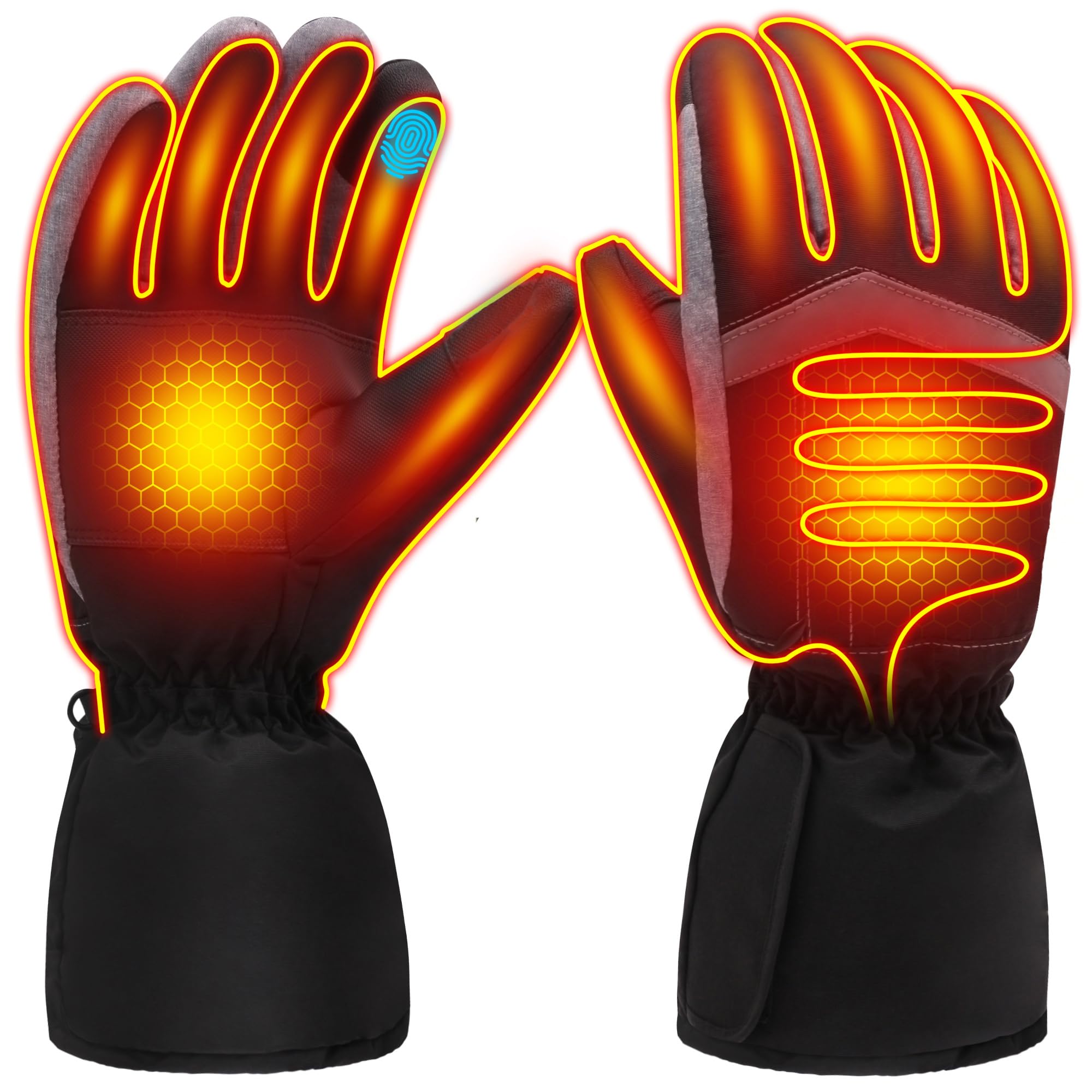 Svpro beheizbare Handschuhe für Damen, batteriebetriebene Handwärmerhandschuhe mit Touchscreen, elektrisch beheizbare Motorradhandschuhe für Winter, Outdoor-Arbeiten, Jagd, Skifahren, Wandern
