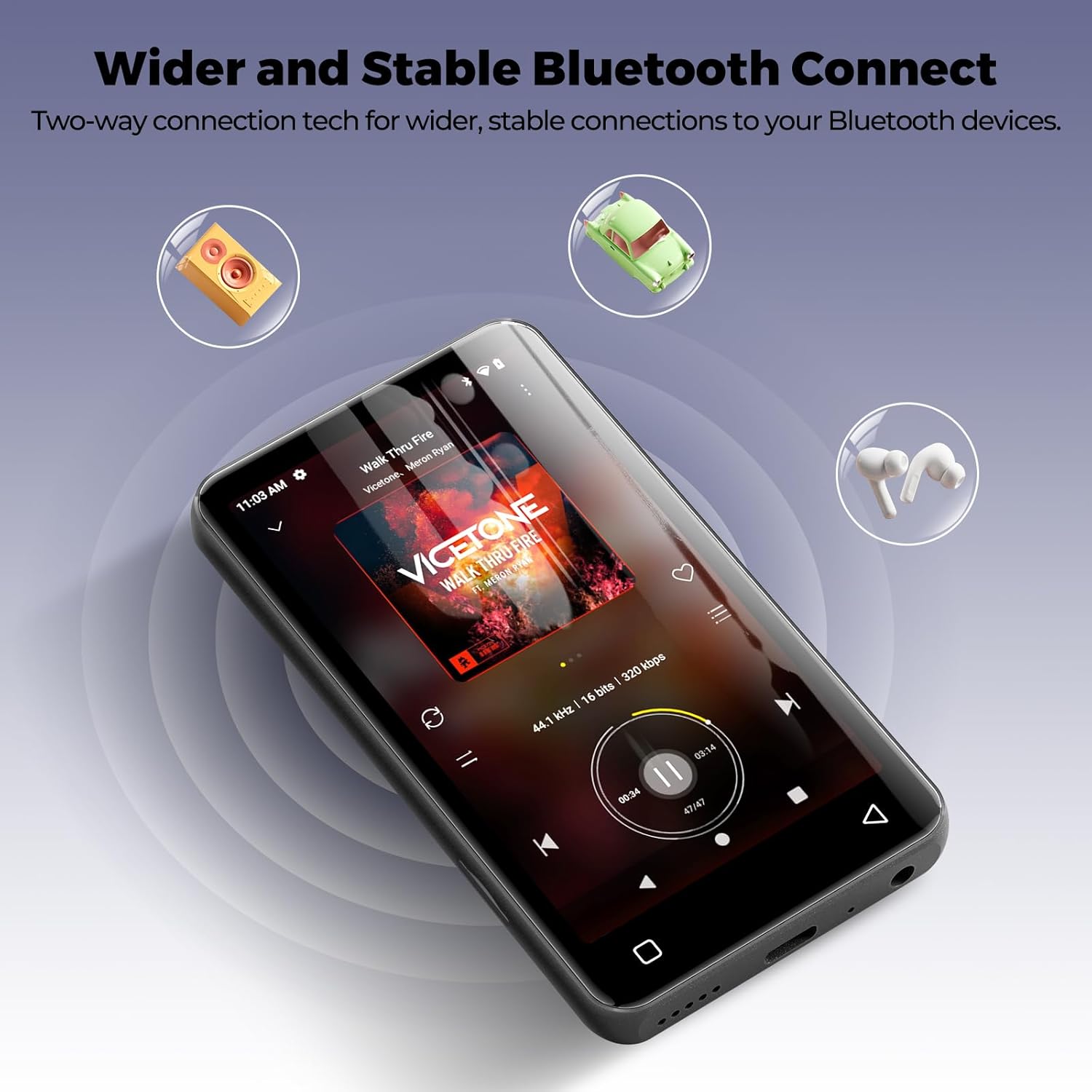 Innioasis 160GB MP3 Player for Kids with Bluetooth, WiFi & 4" Touch Screen, Android MP4 Player Preloaded with Spotify, Pandora, Amazon Music, Audible, Libby, Audiobooks (Grey) 8 71IIiF2162L. AC SL1500