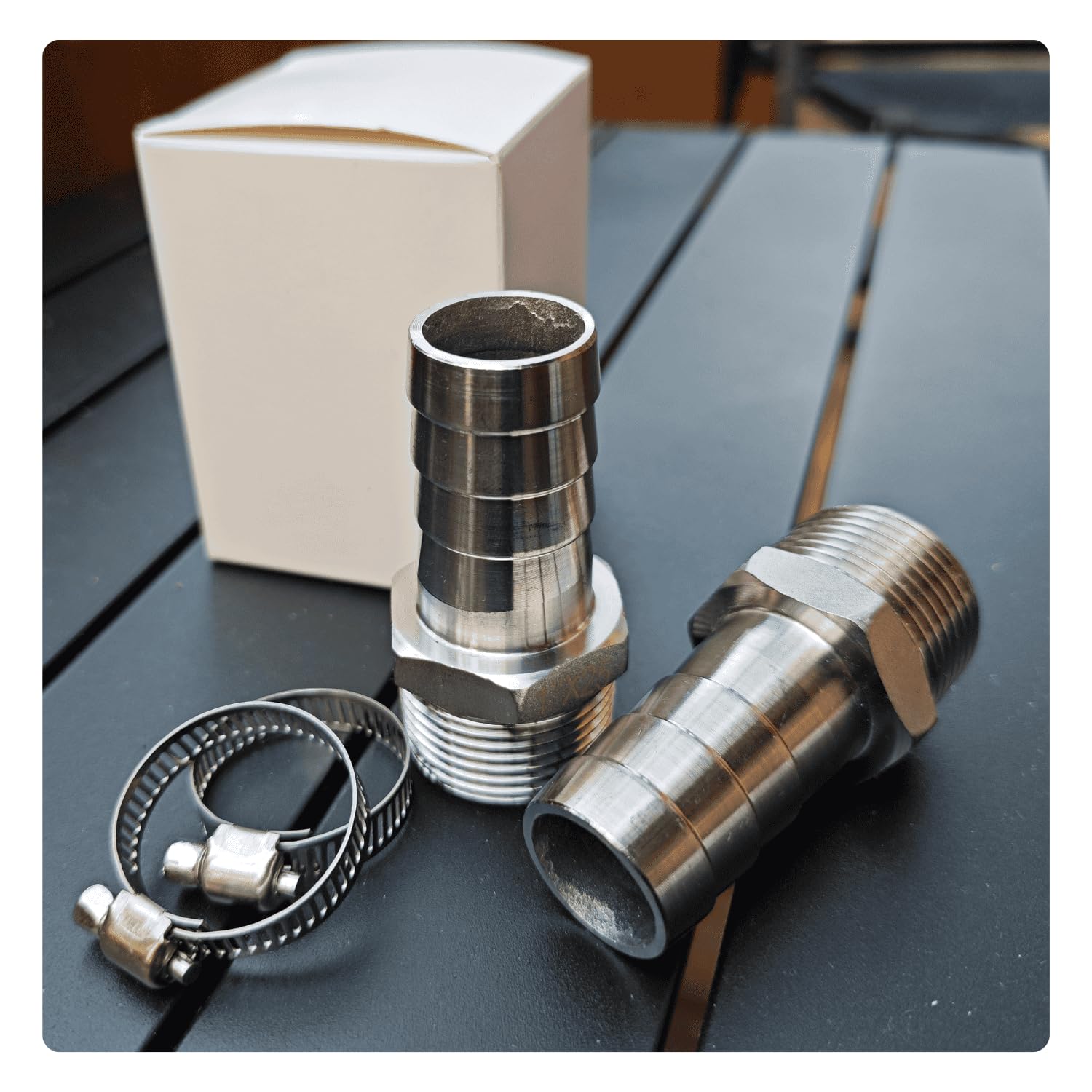 3/4" Barb x 3/4" NPT Male Stainless Steel Barbed Hose Fitting,Leak-Proof Connector for RV Water Systems, Homebrew Beer, Hydroponics, Air Compressors &