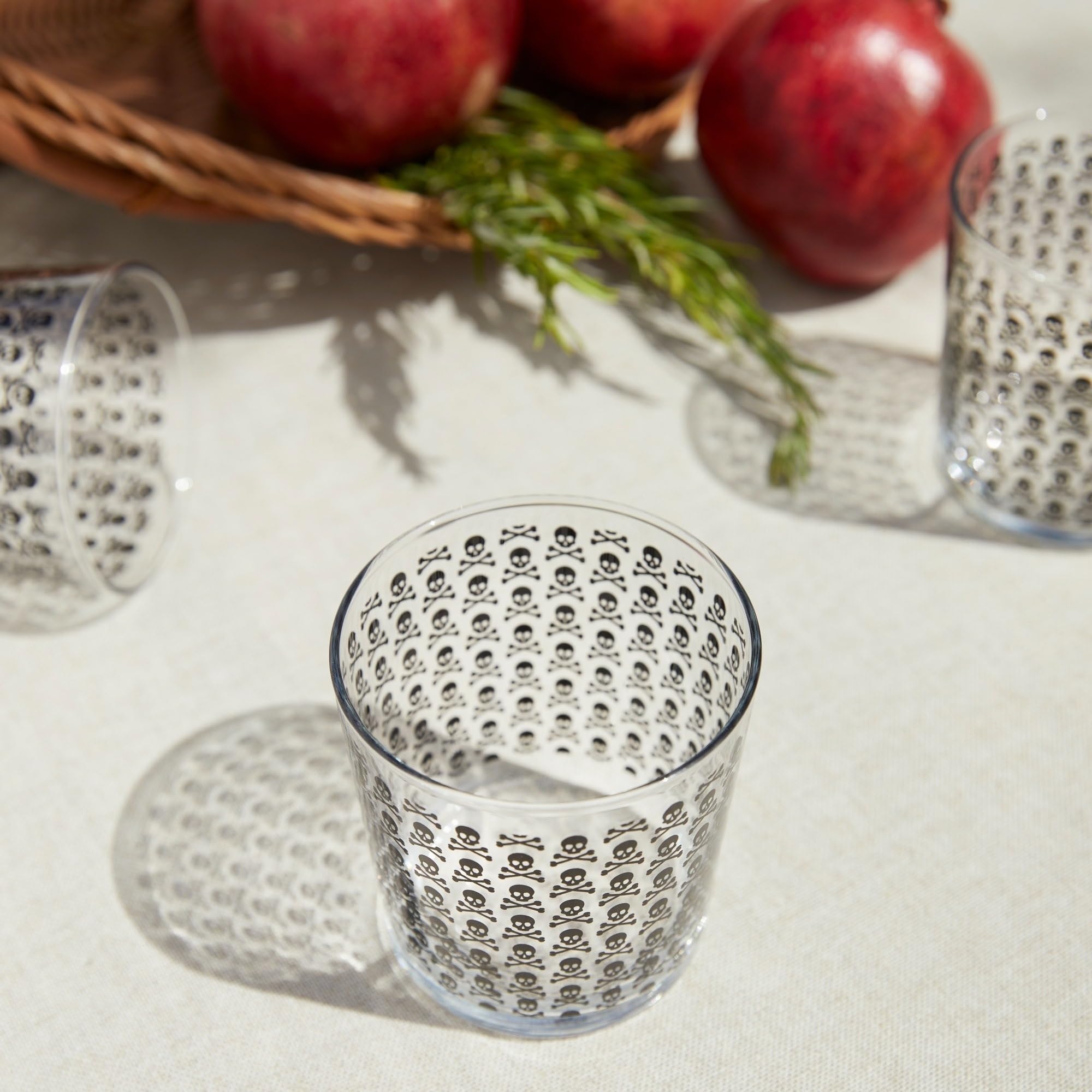 SCALPERS HOME | Vasos de Cristal Transparente | Juego de 2 Vasos de Sidra | Capacidad de 520 ml | Diseño con la Calavera de Scalpers | Fabricados en Cristal