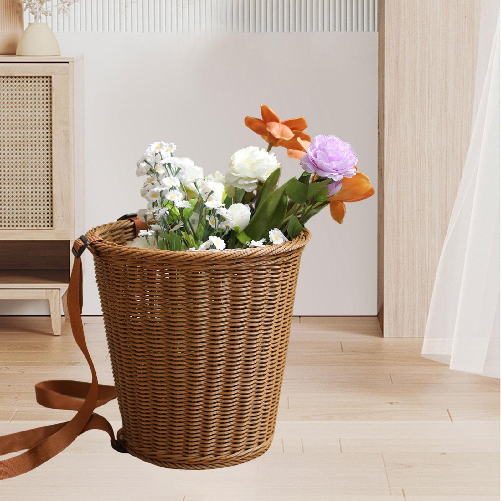 Cesta de Recolección Elegante, Hecha a Mano, Robusta Y Multiusos para Fruta, Camping Y Jardín.