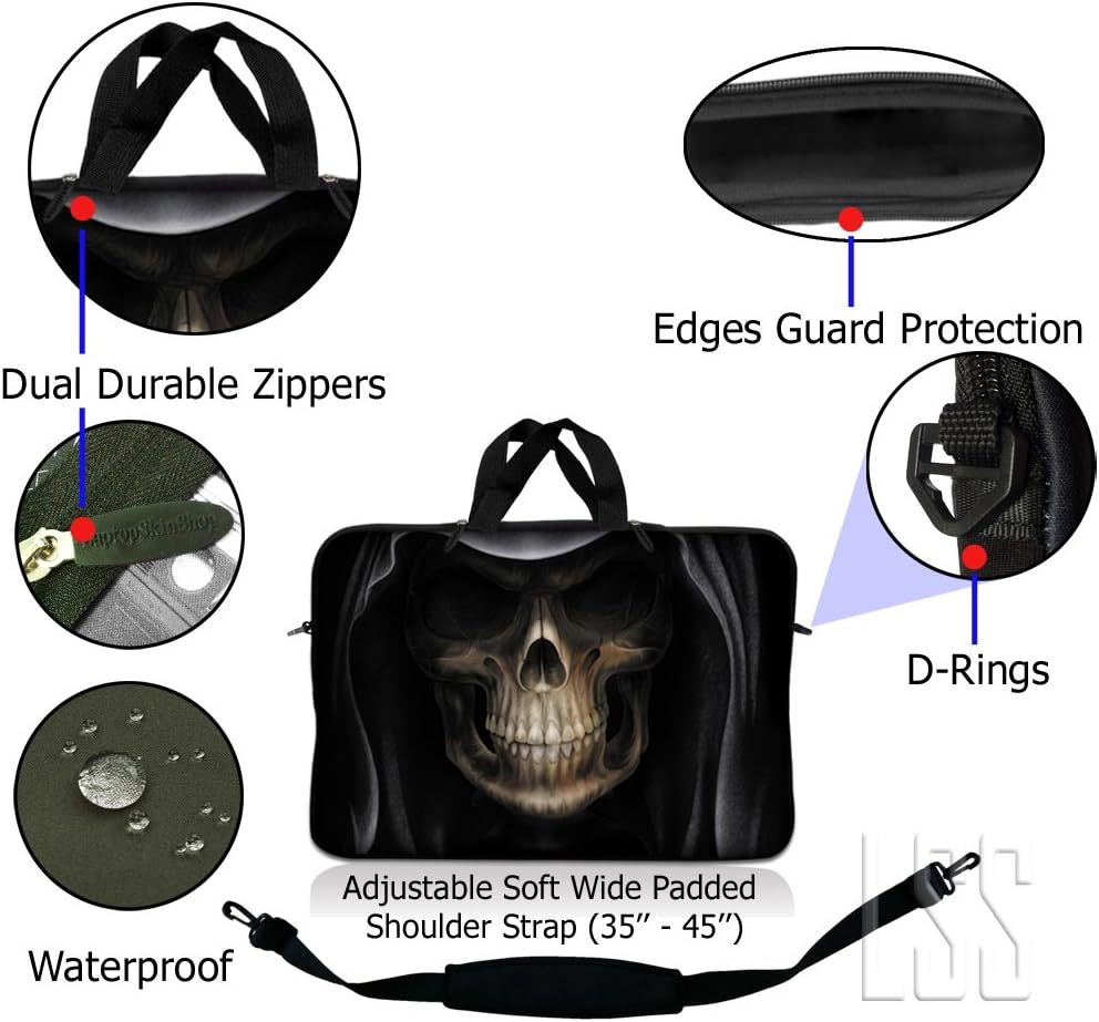 Laptop Skin Shop Neoprene Laptop Sleeve Bag Carrying Case with Handle and Adjustable Shoulder Strap Parent 1