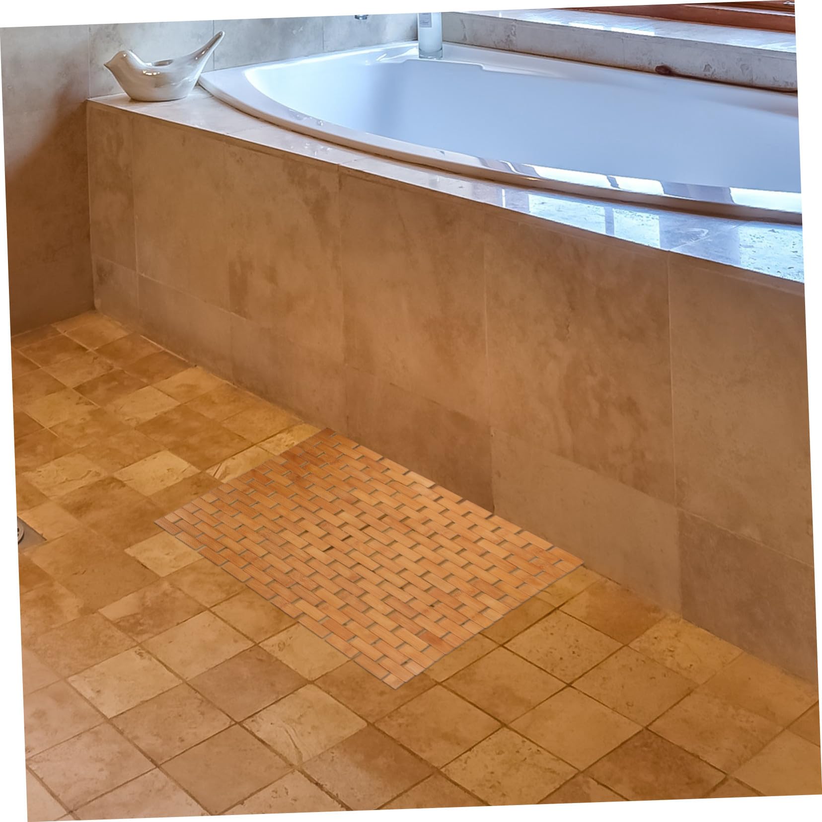 Mipcase Alfombra Superficie Lisa de Bambú Antideslizante Baño de Baño y Diseño Resistente Adecuado para Cocina