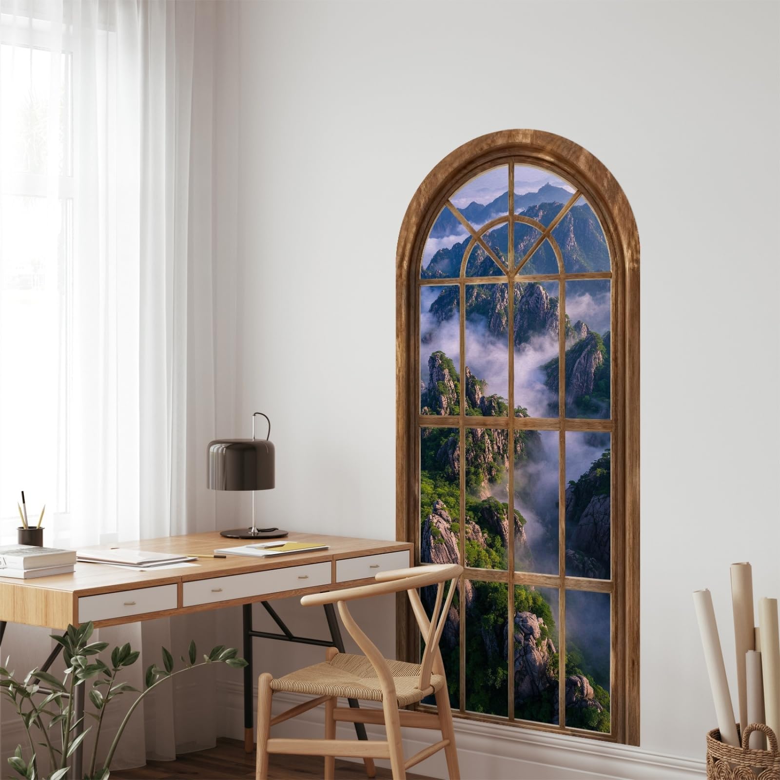 Stickers muraux montagnes autocollants amovibles pour chambre