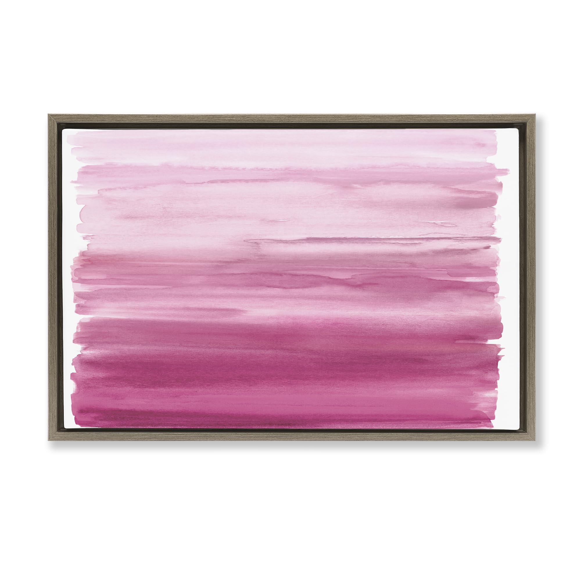 Stupell Industries Ombre Pink Blush Abstract Wall Art, Soft Gradient Brushstroke Decor for Dining Room, 20 x 30 Inch Gallery Wrapped Canvas Wall Art in Floater Frame, by Allie Corbin, Made in USA Gift