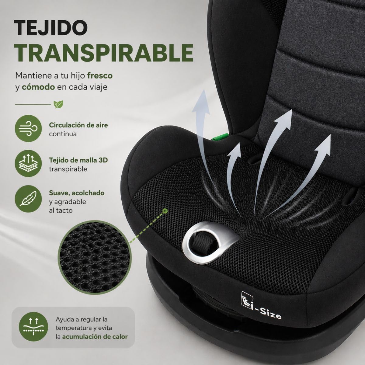 First Step Kronos 360° Silla Coche Bebé i-Size (40-150 cm), Silla Coche ISOFIX Giratoria, Grupo 0/1/2/3, Contramarcha hasta 4 Años, Reclinable 4 Posiciones, Arnés 5 Puntos, 0-12 Años, Negro