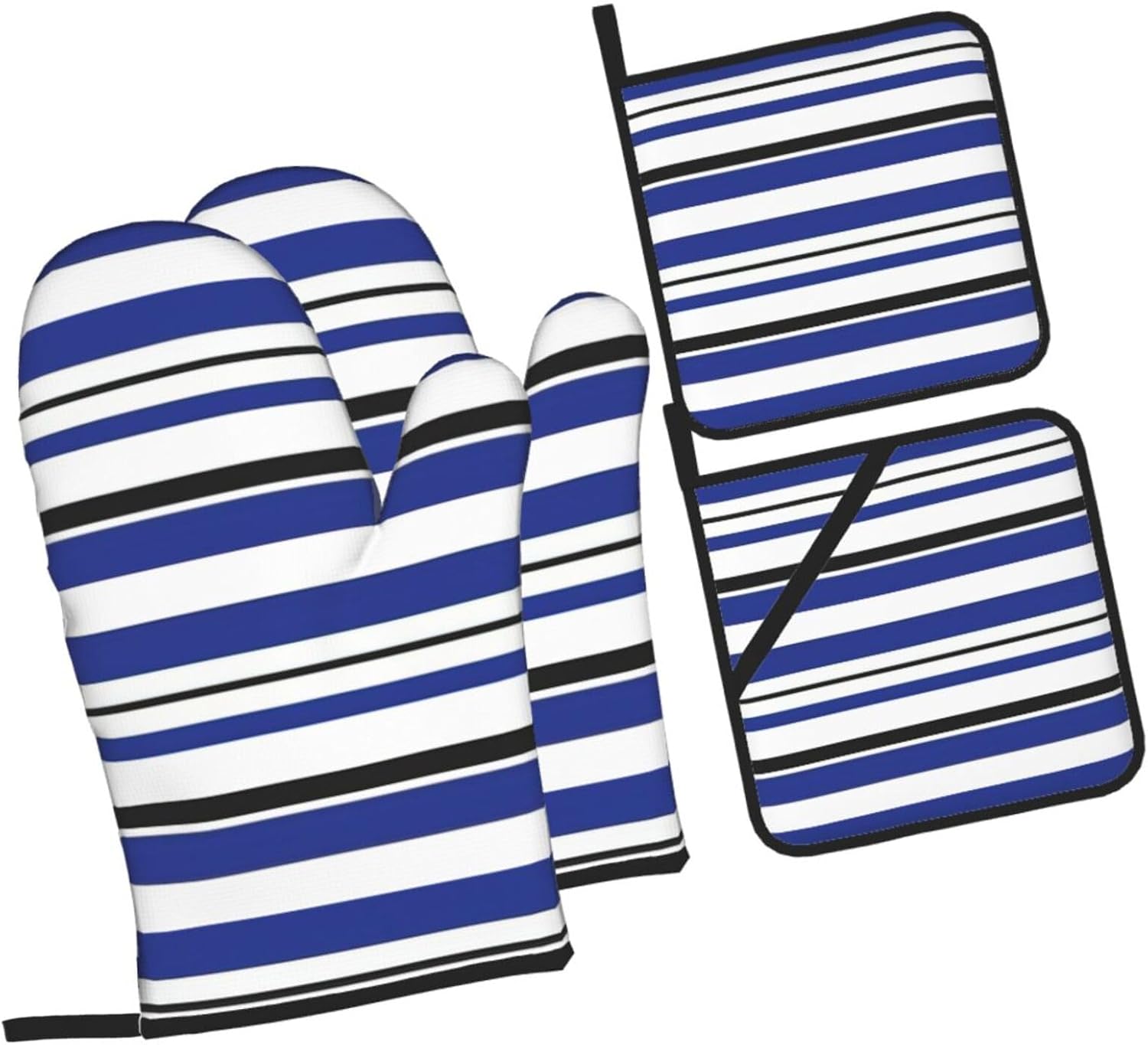 Striped. Kitchen baking four piece set, fit for cooking and baking, oven, microwave, and outdoor barbecue