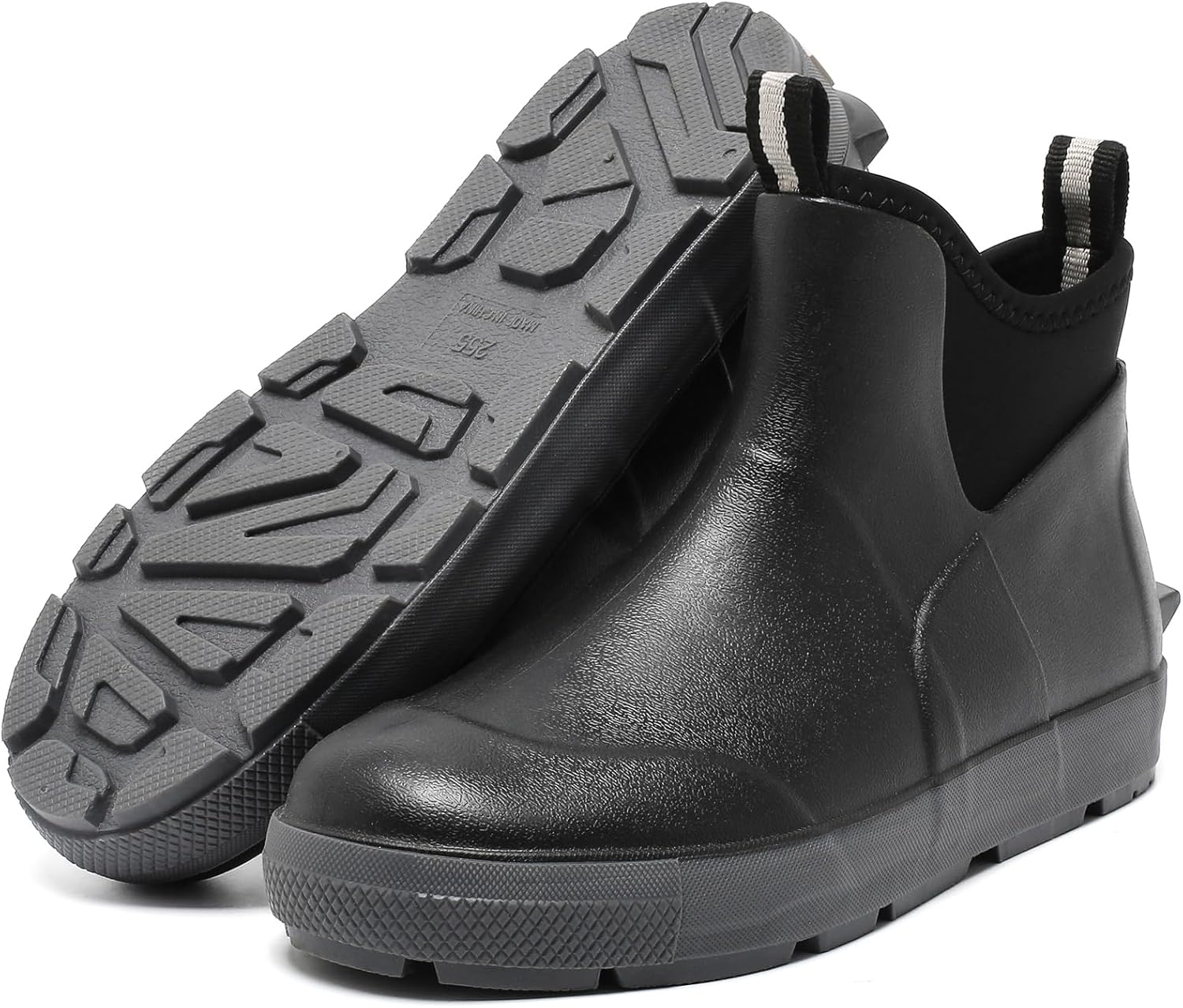 Men's Deck Boots, Waterproof Ankle Rain Boots with Anti-Slip Traction, Rubber Garden & Fishing Boots for Boating, Camping, Farming & Outdoor Work