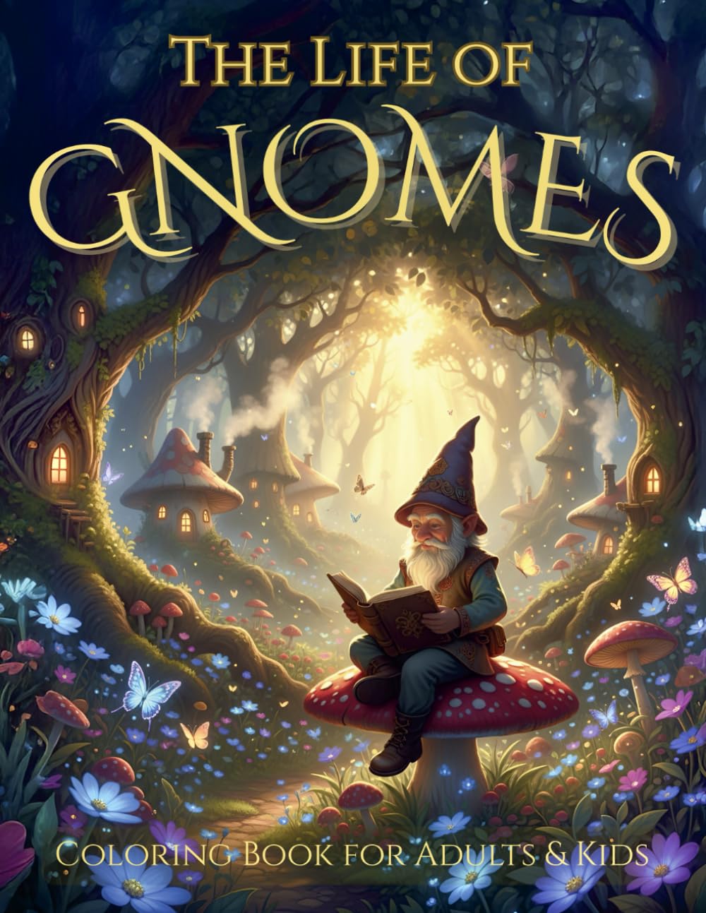 The Life of Gnomes Coloring Book for Adults & Kids: Explore the Secret Life of Garden Gnomes and Escape into Whimsical Relaxation