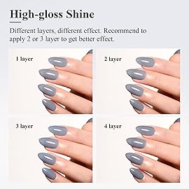 Imtiti Jelly Gel Polish, 15ML Sheer Grey Jelly Gel Nail Polish Translucent Spring Summer Nail Gel Polish LED UV Gel Nail Polish for Nail Art DIY Manicure