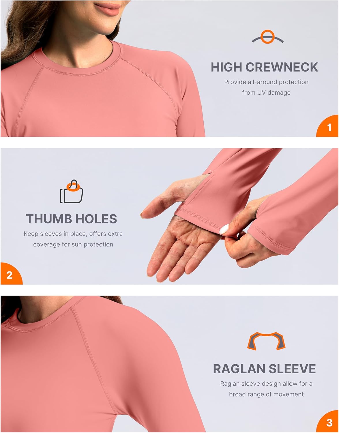 Soothfeel Rash Guard for Women Long Sleeve Crop UPF 50+ Sun Protection Swim Shirts Quick Dry Bathing Suits Swimsuit Tops Only - Image 6