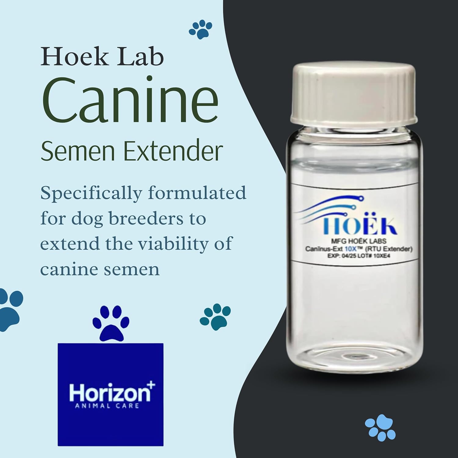 Hoëk Canīnus-EXT™ Canine Semen Extender 20ML – RTU Formula for Artificial Insemination | Egg Yolk & Dairy-Free | High Motility Retention | No Mixing Required (10x Extender)