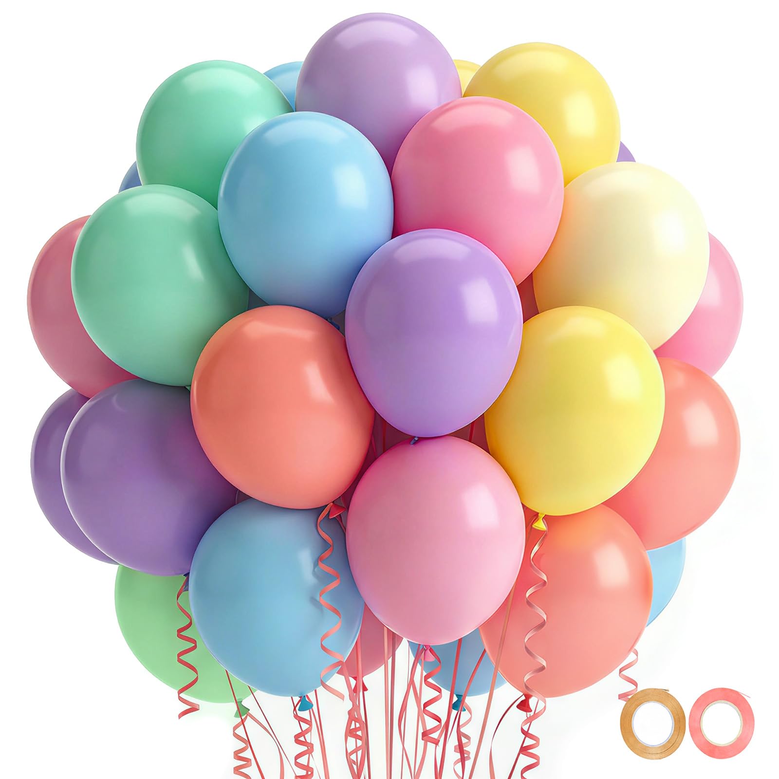 JasGood Luftballons Geburtstags 60 Stück Helium Ballons für Geburtstagsdeko Hochzeit Taufe Abschluss Party Deko Babyparty Jugendweihe Verlobung,12Zoll