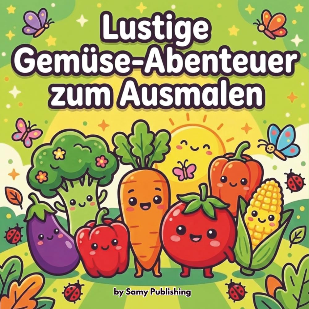 Lustige Gemüse-Abenteuer zum Ausmalen: Spielerische Ausmalbilder mit Gemüse in verrückten Abenteuern – Für kleine Künstler ab 4