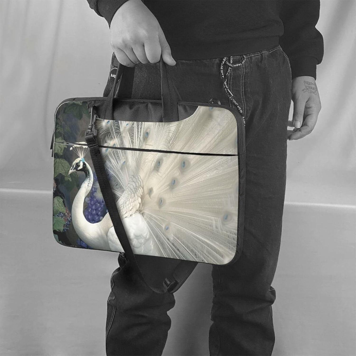 Laptop Tote Bag, Laptop Carrying Case, Travel Bag, Business Computer Bag, Work Bag for Men and Women, White