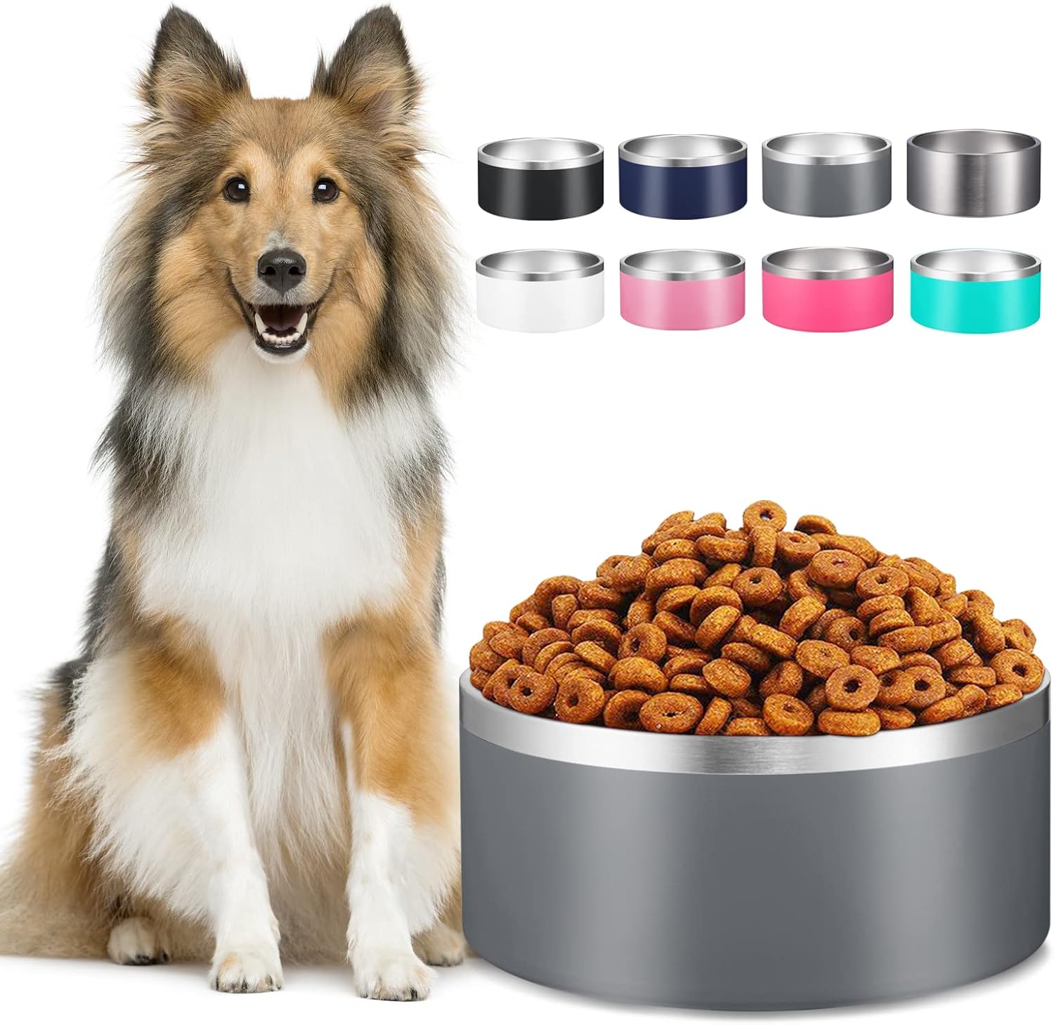 Stainless Steel Dog Bowls for Large Dogs Non Slip Metal