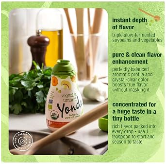 YONDU Organic Umami Seasoning Sauce: Replacement for Liquid Aminos, Fish Sauce, Soy Sauce. Non GMO, 100% Plant Based, Gluten Free (28 fl oz)