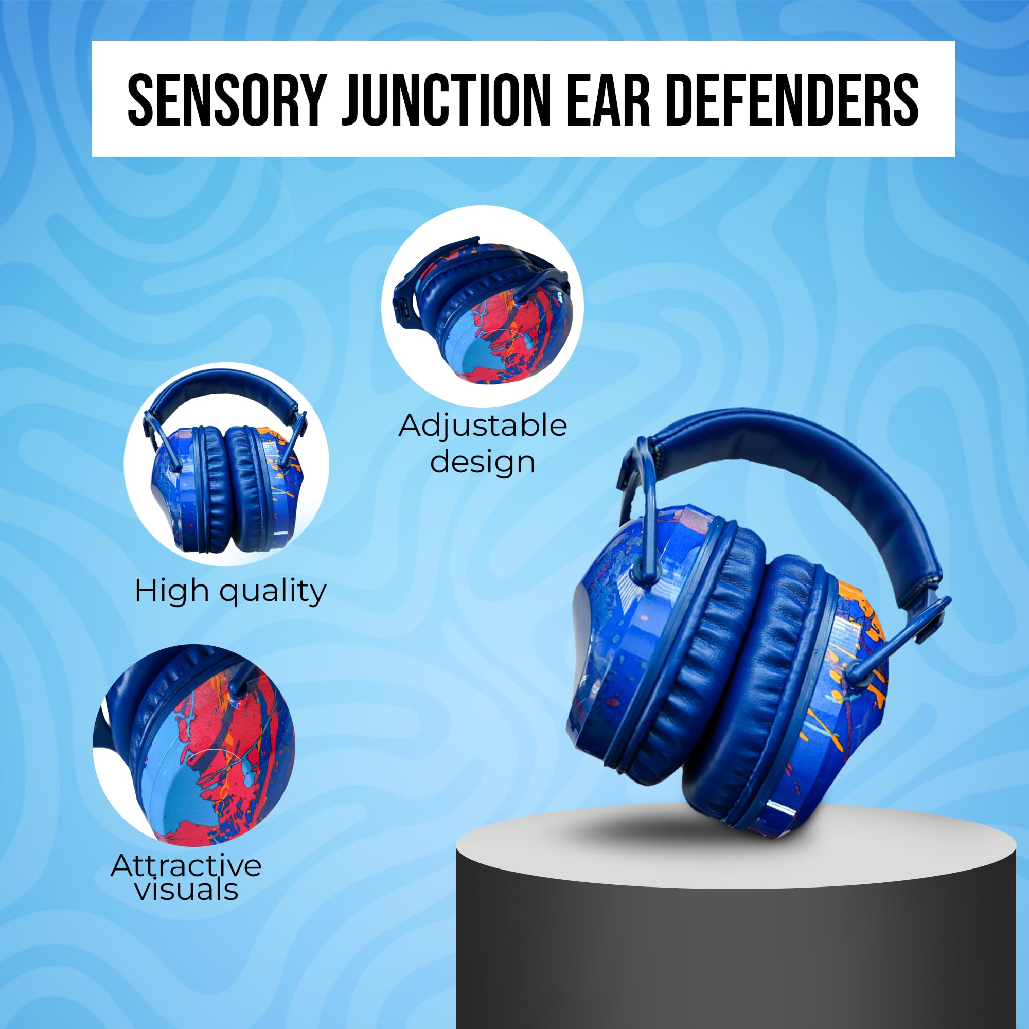Sensory Junction Ear Defenders Noise-Cancelling Ear Protection with Extra Soft Adjustable Earmuff for Kids Autistic Toddlers - Image 3