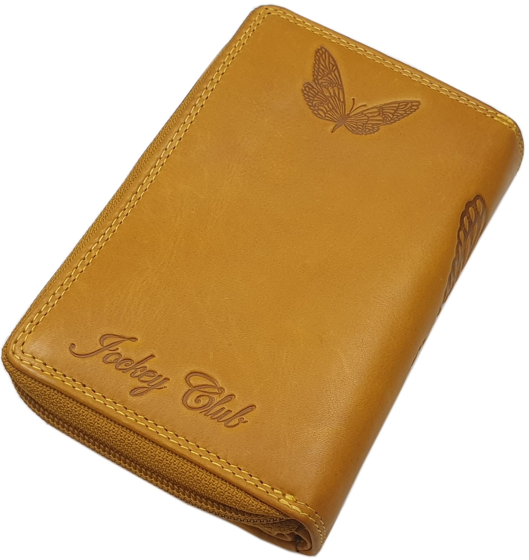 Cuero de Vaca Cartera para Mujer con Mariposa-Motivo o sin Motivo con Bloqueo RFID y NFC