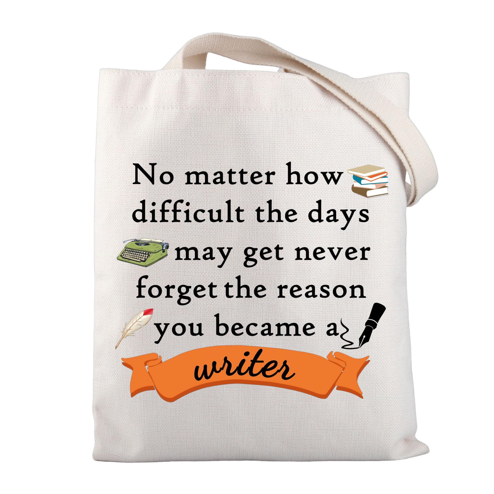 BNQL Writer Tote Bag Writing Gifts for Authors Writer Gifts Novelist Gift Writing Canvas Tote Bag Author Shoulder Reusable Bag