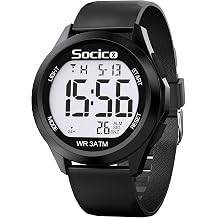 SOCICO Men's Digital Watch 30 m Waterproof Robust Military Design LED Alarm