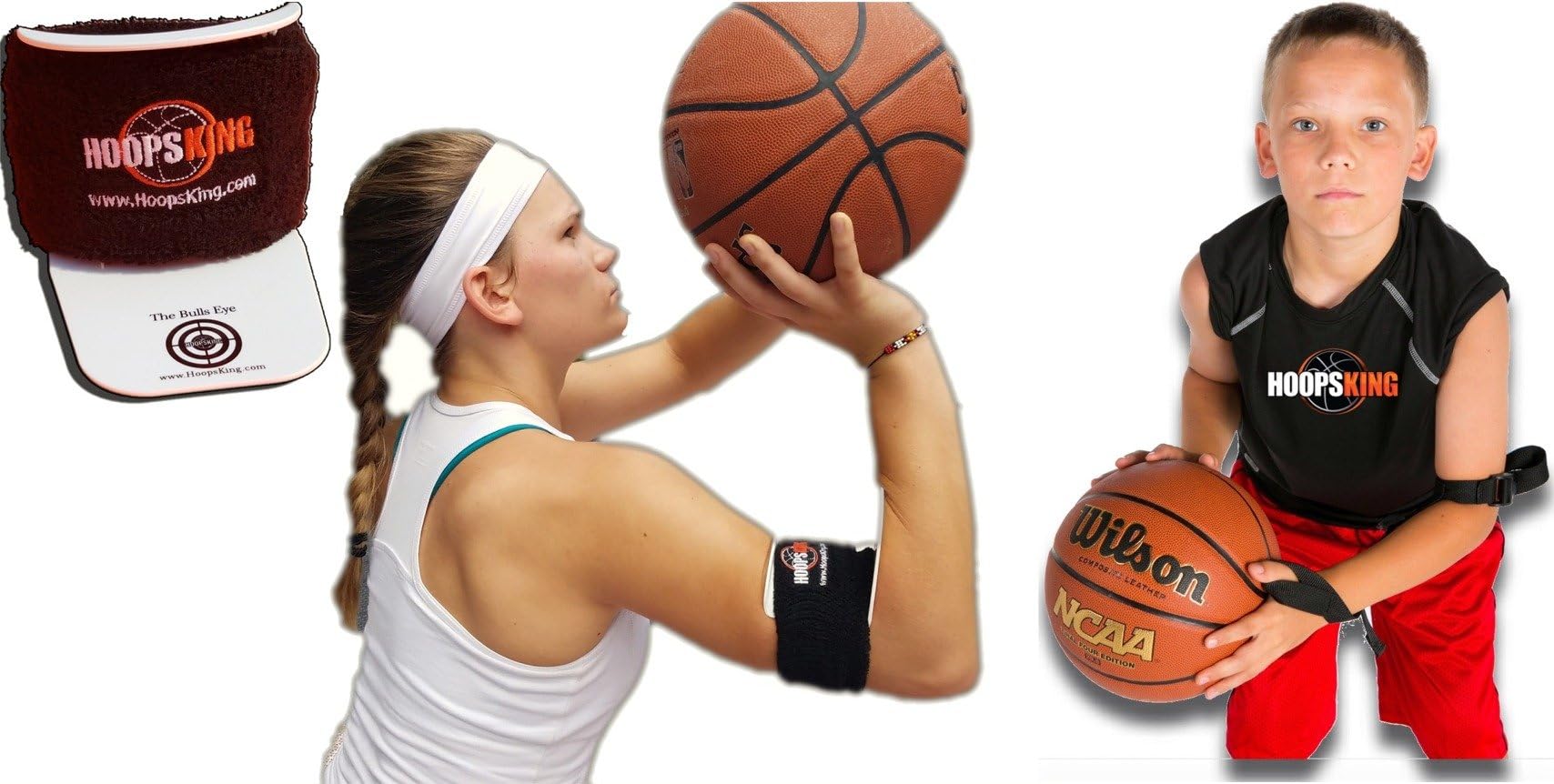 BullsEye & Perfect Jump Shot Strap Basketball Shooting Aids - Shoot the Basketball With Perfect Form - Put Your Arm Into Perfect Shooting Form - Stop Off Hand Interference w/Strap - Products Compl