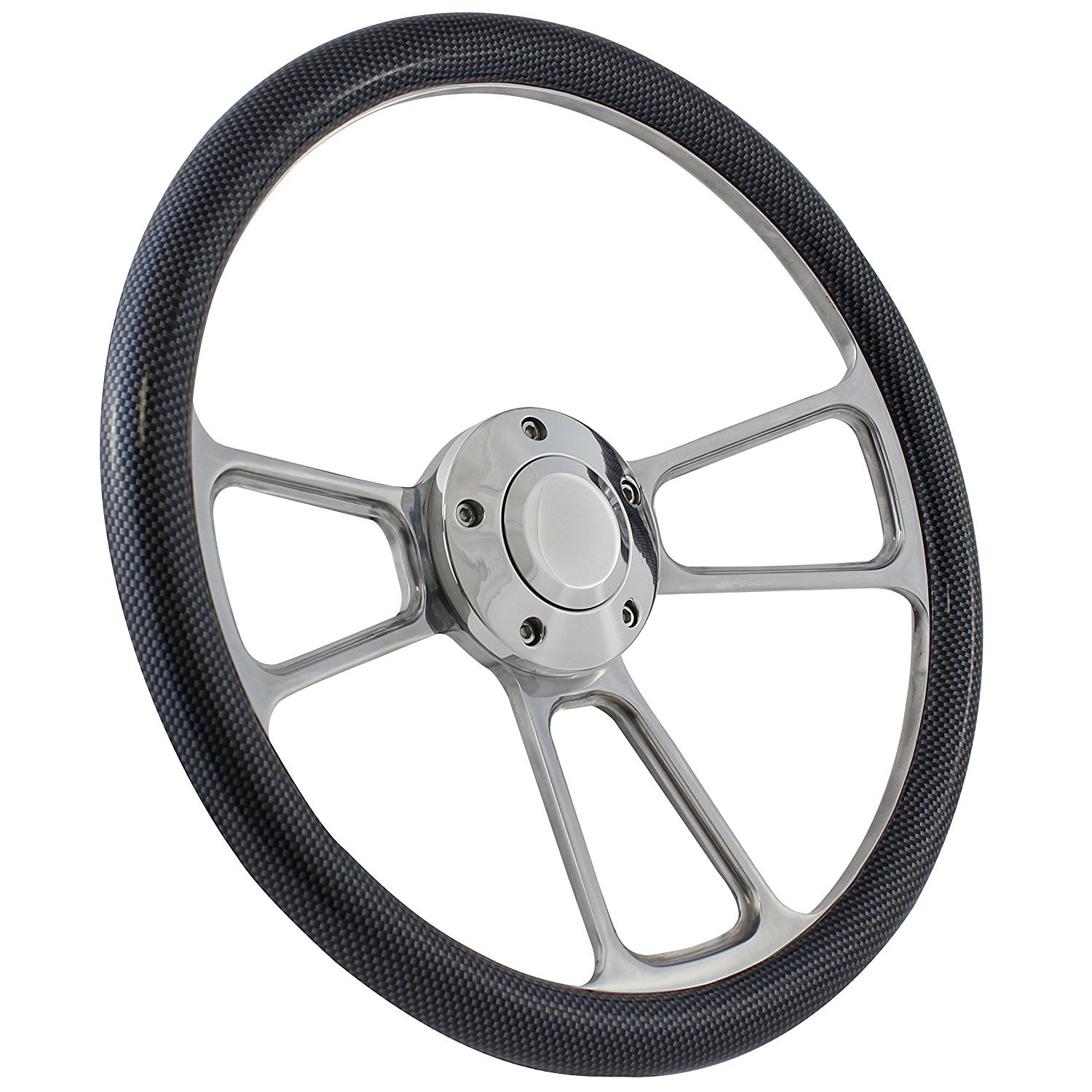 Amazon | New World Motoring 5ボルトステアリングホイール 14インチ 